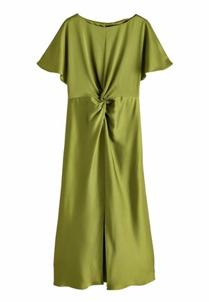 Next, SATIN SHORT SLEEVE TWIST FRONT MIDI DRESS - Maxi dress - green