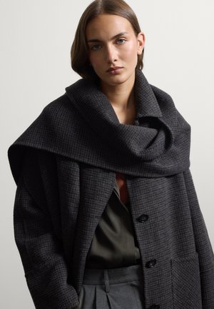 Stefanel, CHECKED REGULAR-FIT COAT. - Cappotto classico - black grey
