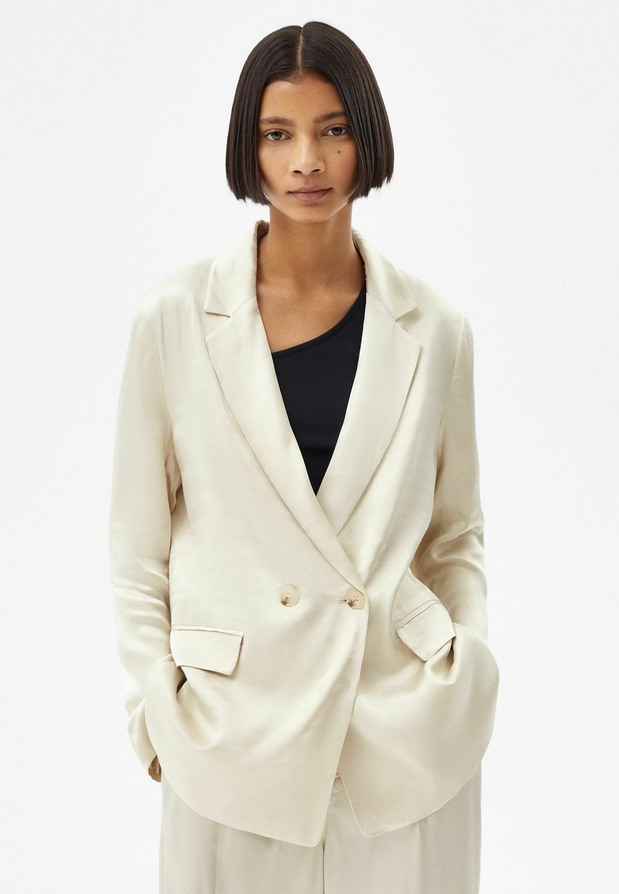 Bershka SATIN - Blazer - stone/graniet - Zalando.nl