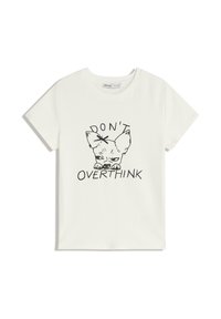 Bershka SHORT SLEEVE Print T-shirt white Zalando