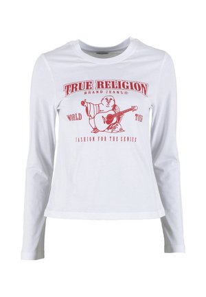 True Religion, LONG SLEEVE T SLIM FIT - Pikkade varrukatega topp - white