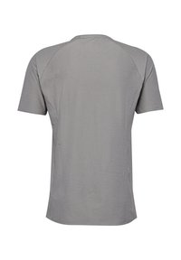 Hellgraues T-Shirt, kurze Ärmel, runder Ausschnitt, glatte Textur, gerade Schnittführung, mit Raglanärmeln für mehr Bewegungsfreiheit.