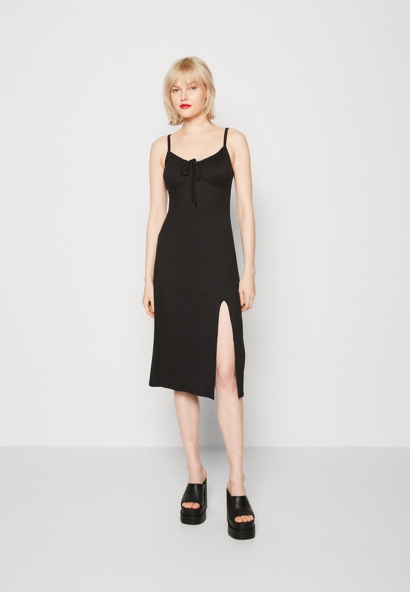 Hollister Co. BARE MIDI Jersey dress solid black/black Zalando.ie
