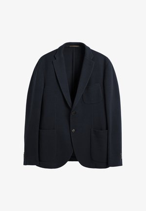 Slowear, SLIM FIT HOPSACK JERSEY JACKET - INCOTEX - Americana - dark blue