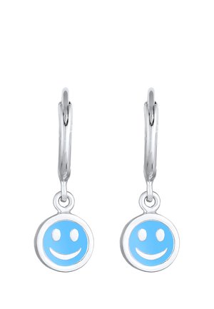 Elli HOOPS SMILING FACE - Ohrringe - hellblau