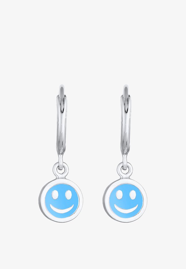 HOOPS SMILING FACE – Ohrringe – hellblau