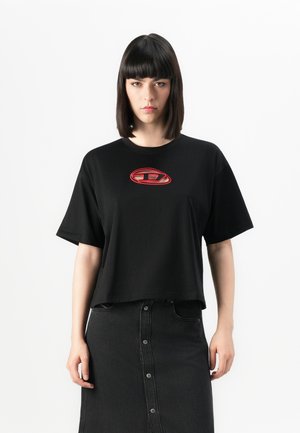 CROP - Print T-shirt - black