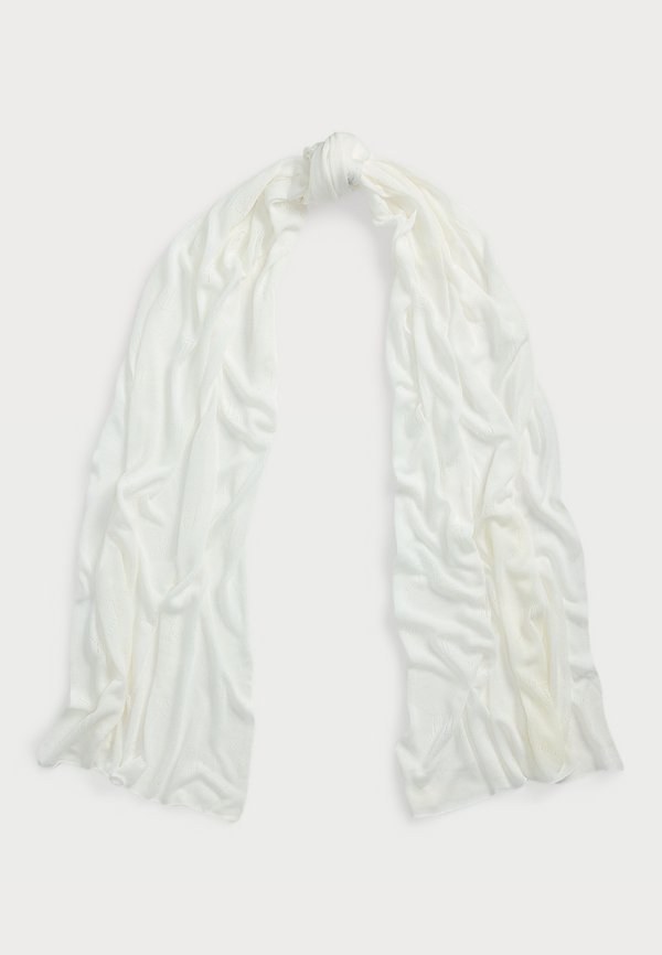POINTELLE LOGO WRAP SCARF - Foulard - cream