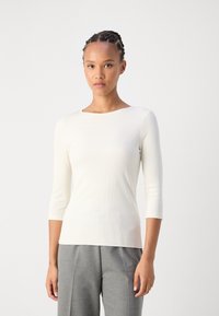 Marc O'Polo 3/4 SLEEVE FINE BINDING AT NECK - Långärmad tröja - salty white