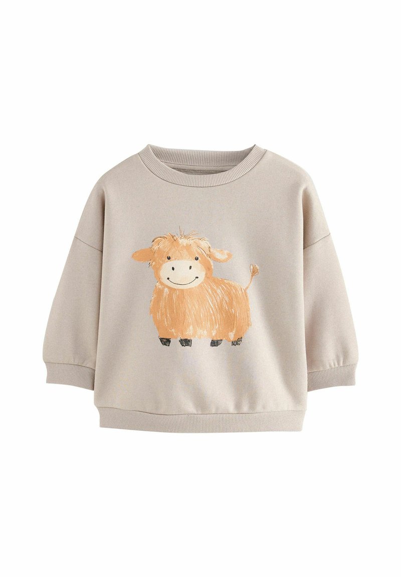 Next PRINTED CREW NECK - Sweatshirt - stone hamish highland cow