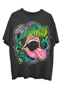 Paradiso Clothing THE ROLLING STONES SOME GIRLS NEON DIAMANTE TONGUE - Print T-shirt - black