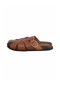 Next - REGULAR FIT - SIGNATURE  ROUND WEAVE BUCKLE FOOTBED  - Matalakantaiset pistokkaat - tan brown Pienoiskuva 1