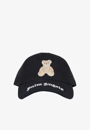 Palm Angels Black Cap with Tan Teddy Embroidery Palm Angels Spray Teddy Bear Cap - Black | Editorialist main image 3