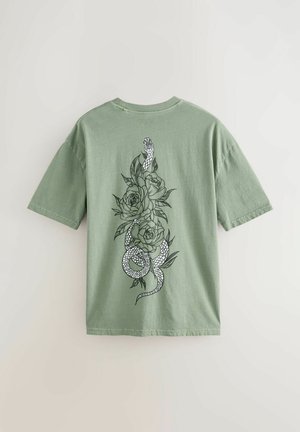 Next RELAXED FIT GRAPHIC  - Majica kratkih rukava s printom - green snake