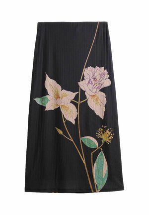 Desigual, LONG PRINTED SKIRT - Maxisukňa - black