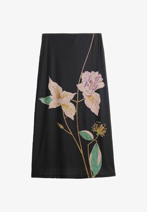 Desigual, LONG PRINTED SKIRT - Maxisukňa - black