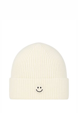 MIT SMILEY-STICKEREI - Beanie - weiß