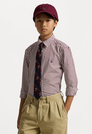 STRIPED COTTON POPLIN SHIRT - Shirt - classic wine/white