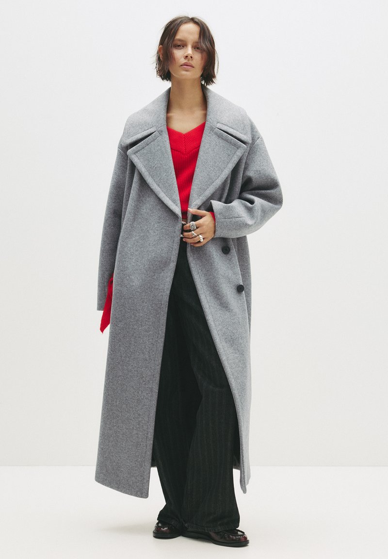 PULL&BEAR SOFT TEXTURE - Klasický kabát - light grey