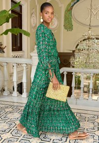 Love & Roses V NECK TIE CUFF - REGULAR FIT - Maksi suknelė - green floral