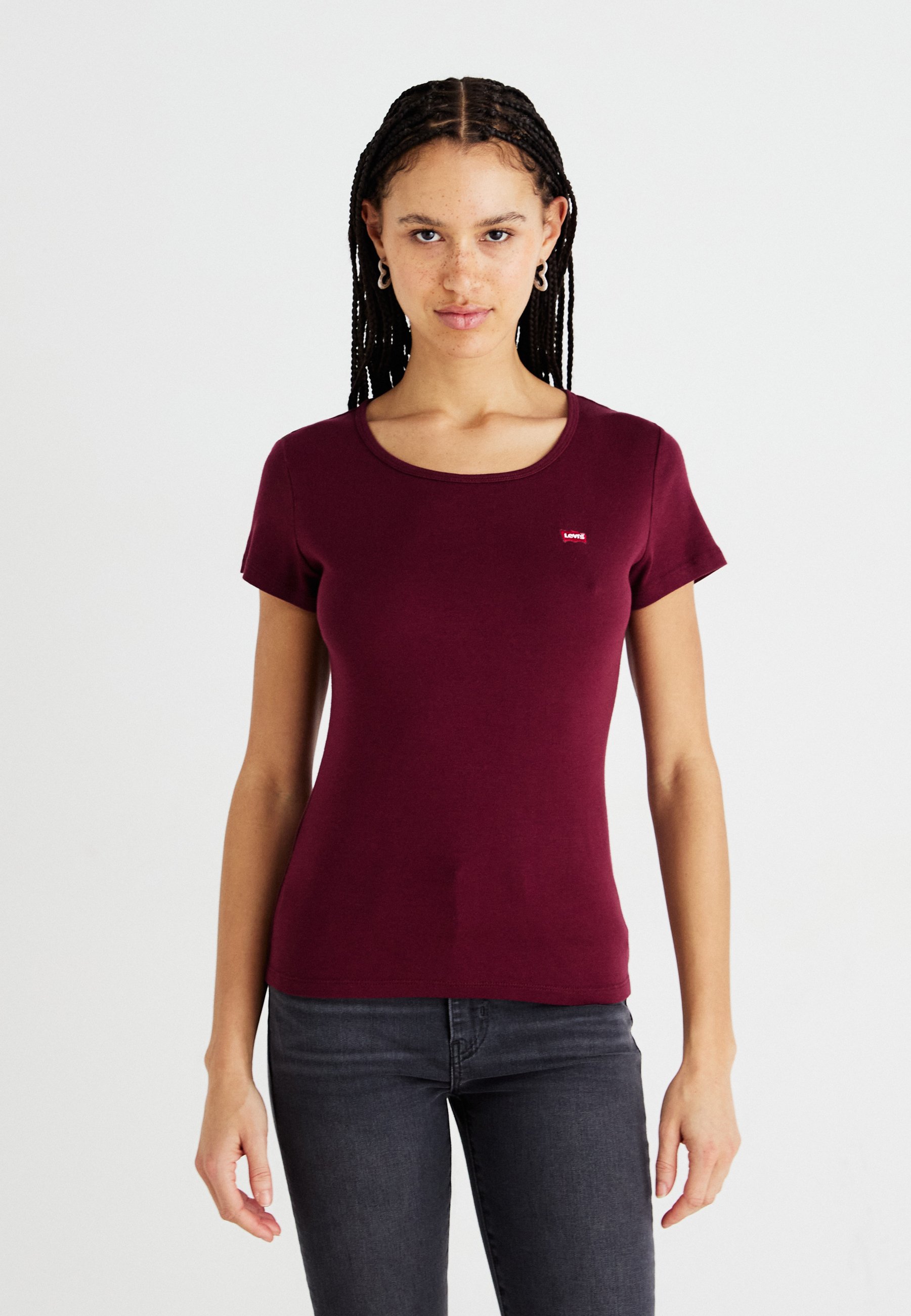 売れ筋商品|||リーバイス Tシャツ レディース トップス CREWNECK TEE 2 PACK  - Basic T-shirt - zinfandel/egret Levi's® CREWNECK TEE 2 PACK - T-Shirt basic - zinfandel