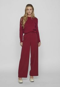 VILA VIDALO O NECK  - Stickad tröja - beet red