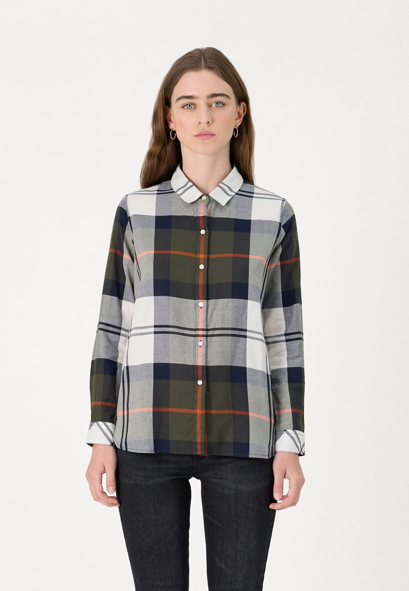 Barbour MOORLAND SHIRT - Blusa com botões - olive/spiced pumpkin
