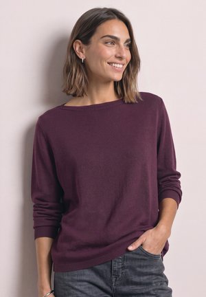 Street One, BASIC SWEATER WITH A BOAT NECK - Pullover - berry maroon