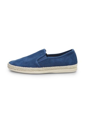 Plavašečve slip-on cipele s perforiranom teksturom i pletenim jutenim srednjim potplatom. Okrugli vrh i elastični bočni paneli za jednostavno oblačenje.