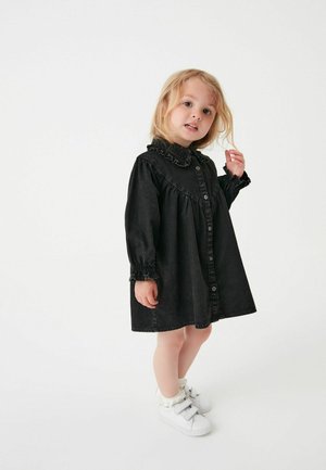 FRILL COLLAR - Vestido vaquero - black denim