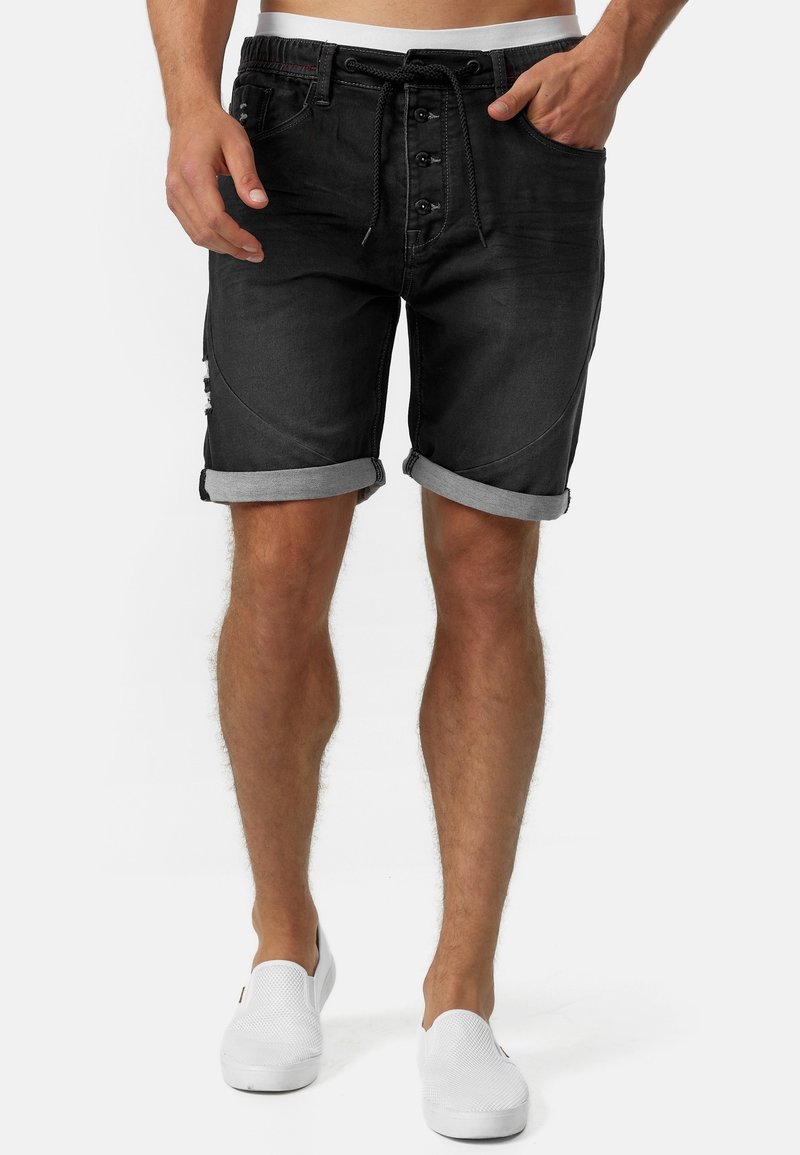 INDICODE JEANS Short en jean - black