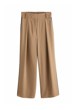 Next, PETITE FIT - ELASTIC BACK SIDE STRIPE WIDE LEG TROUSERS  . - Bukser - tan brown