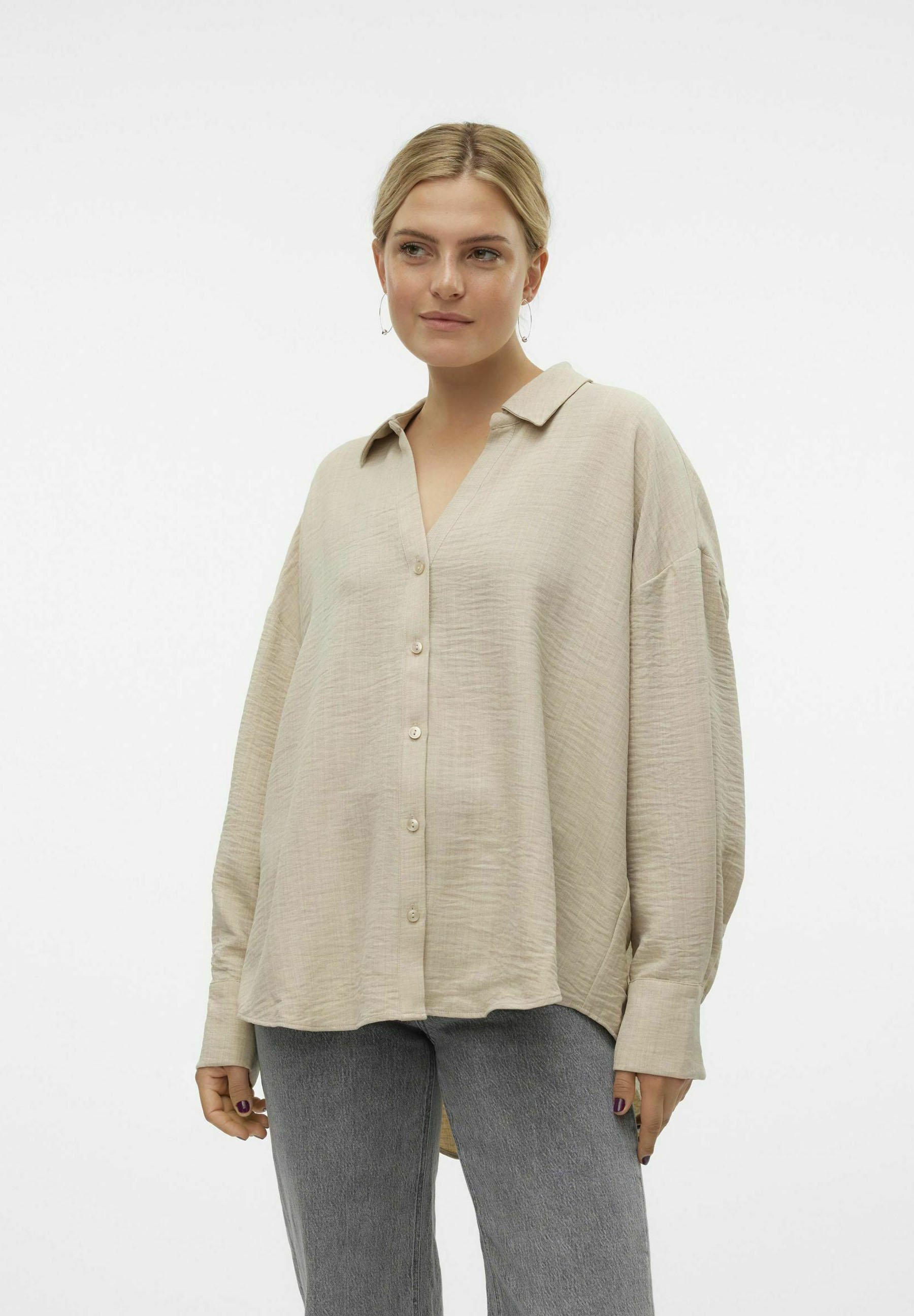 Camicia VERO MODA Vmmelaney Queeny LS – Bianco, Taglia L – Cotone, Colletto Classico, Maniche Lunghe - 4