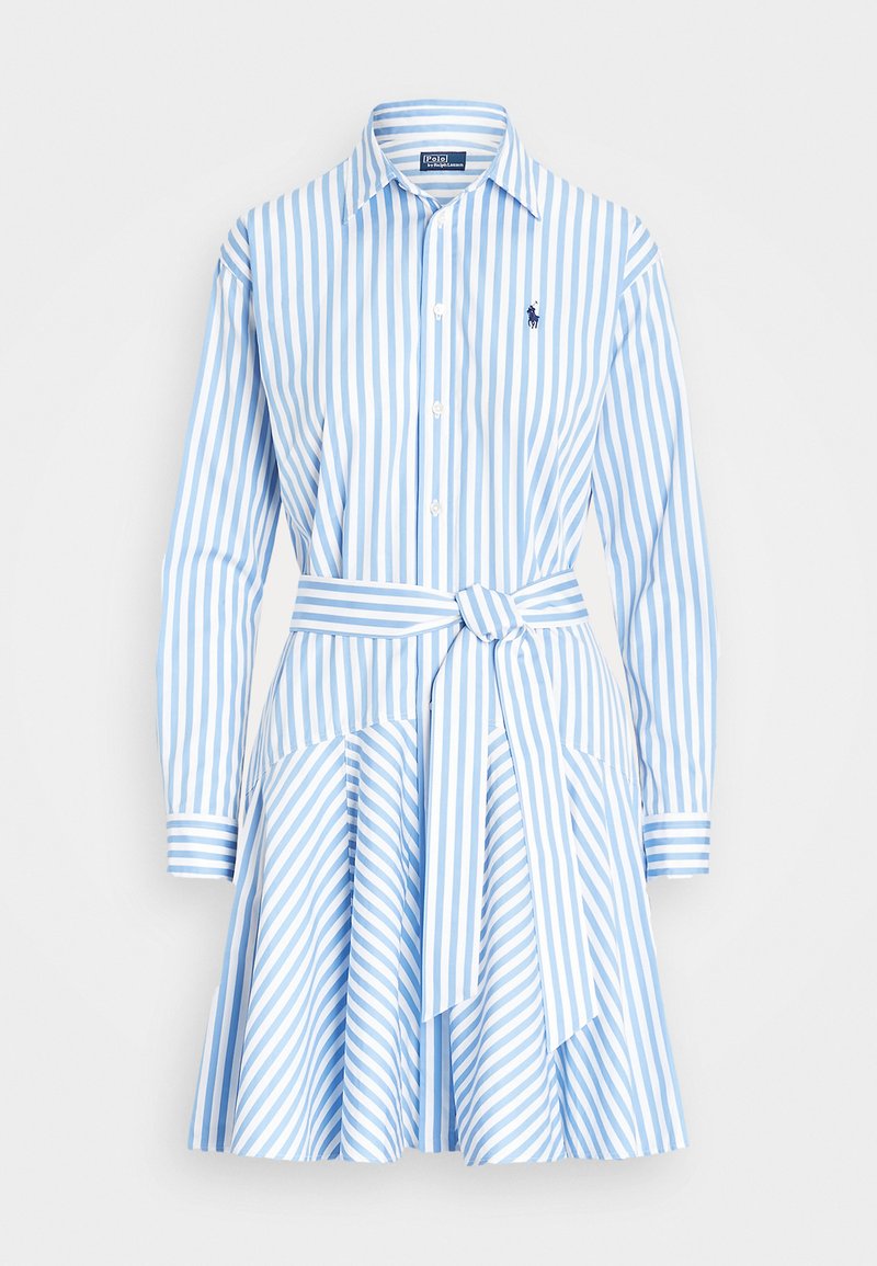 Polo Ralph Lauren - LONG SLEEVE DAY DRESS - Paitamekko - white/light blue, Suurenna