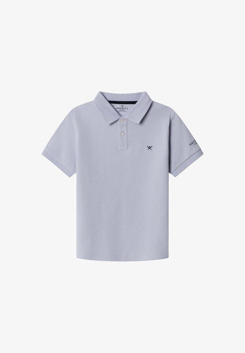 Polo violet clair avec col, patte à deux boutons et manches courtes. Dispose d'un logo brodé sur la poitrine gauche et la manche.