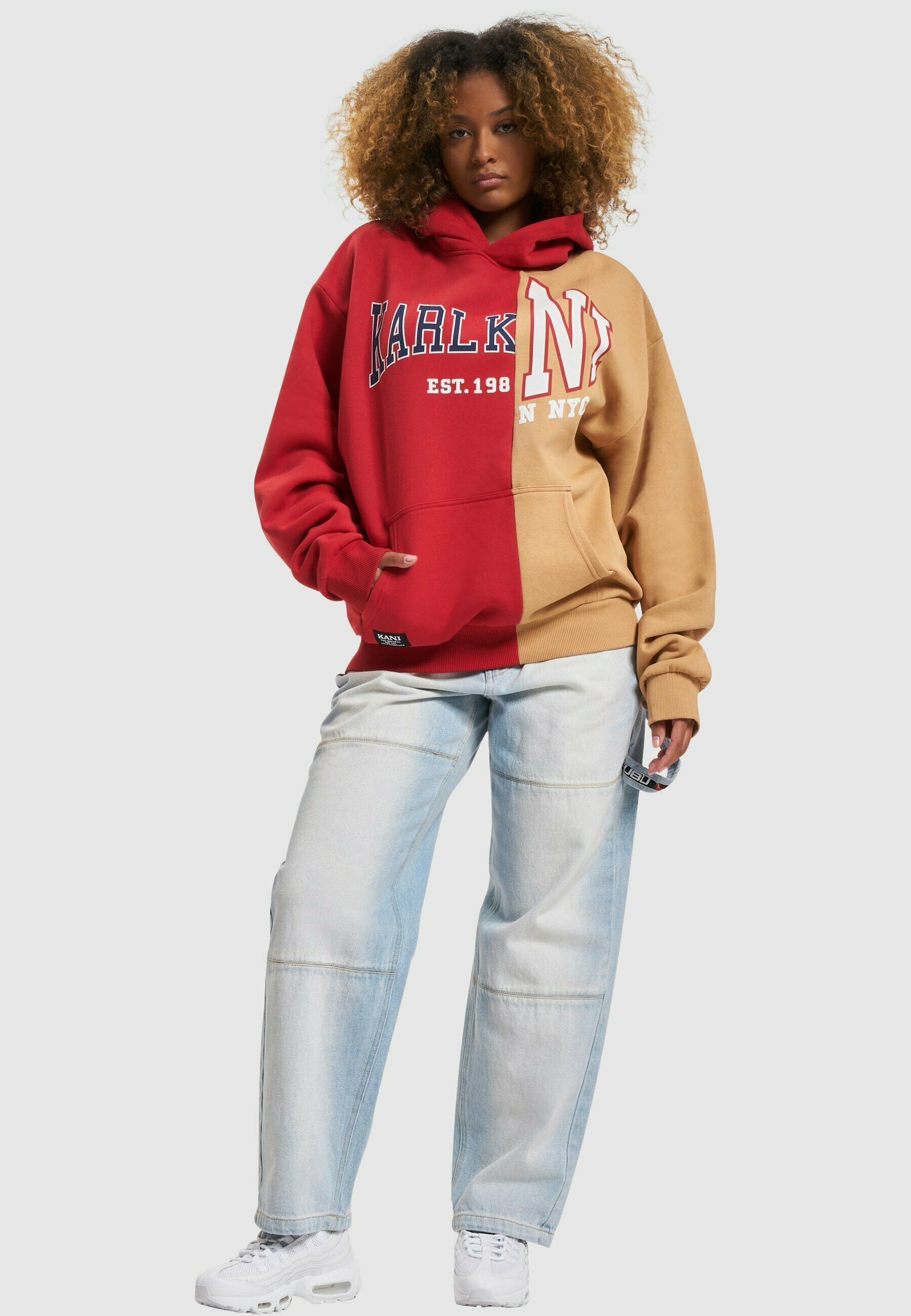 KARL KANI◆カールカナイ レトロ スプリット フーディ[red/sand] KARL KANI◇カールカナイ レトロ スプリット フーディ[red/sand]