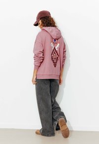 Promod BRODÉ À CAPUCHE - Sweat zippé - rose