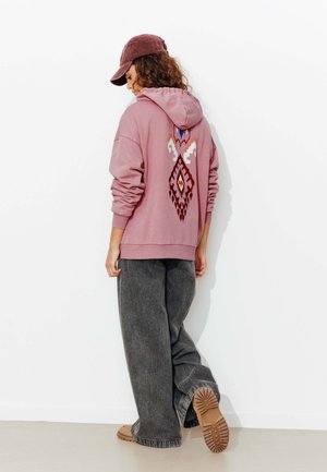Promod BRODÉ À CAPUCHE - Sweat zippé - rose