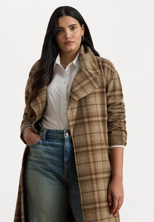 TWILL WRAP - Klasszikus kabát - taupe multi