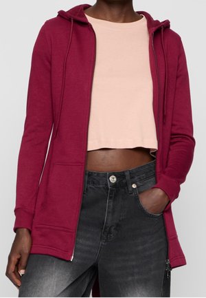 Sweater met rits - red