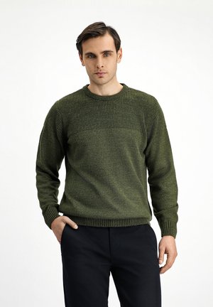 Kigili REGULAR FIT CREW NECK PATTERNED - Jumper - medium khaki