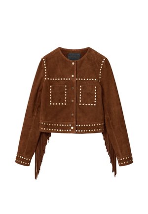AllSaints, ALICE TRUCKER - Leren jas - cognac brown