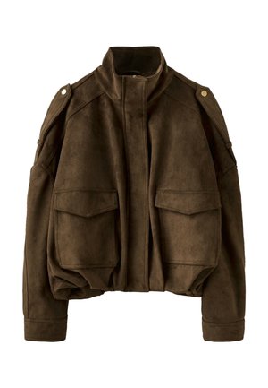 Stradivarius, Kunstlederjacke - dark brown
