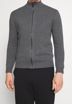 Strickjacke - mottled dark grey