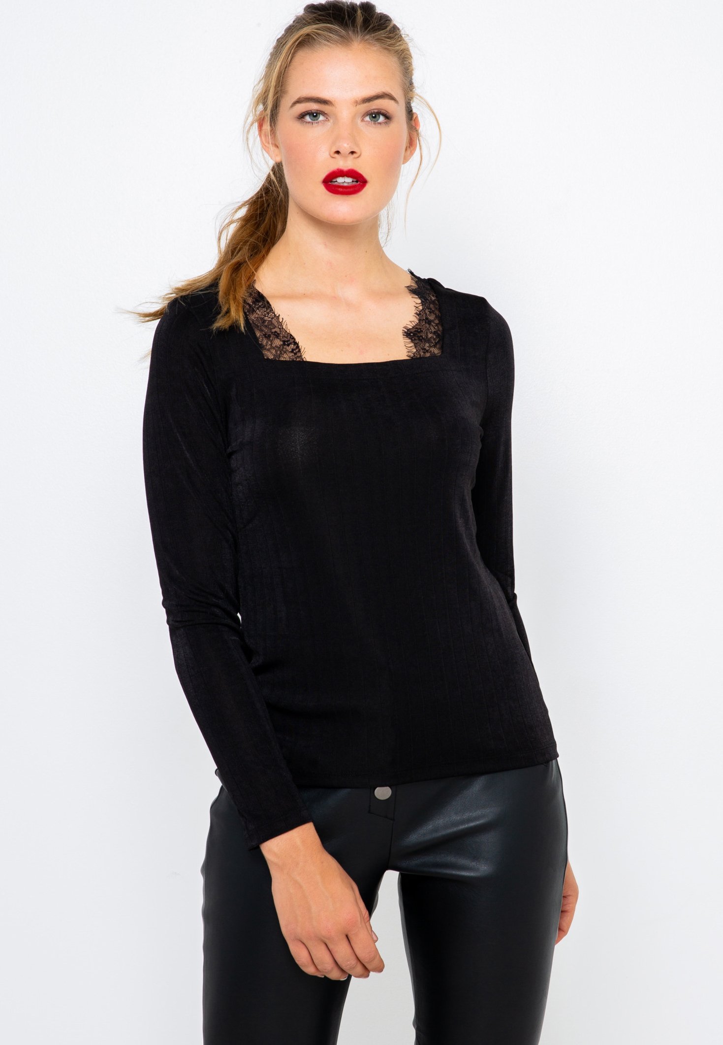 Camaieu T Shirt A Manches Longues Black Noir Zalando Fr