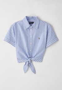 COTTON OXFORD TIE FRONT CROPPED SHIRT - Blusa - harbor island blue/white