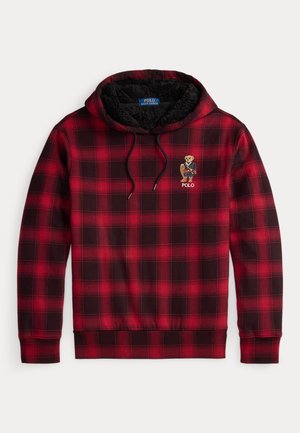 POLO BEAR PLAID HOODIE - Sweatshirt com capuz - black/red