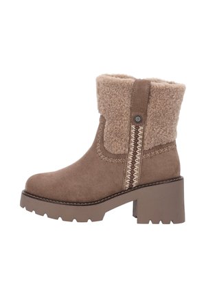 Enkellaarsjes met plateauzool - taupe