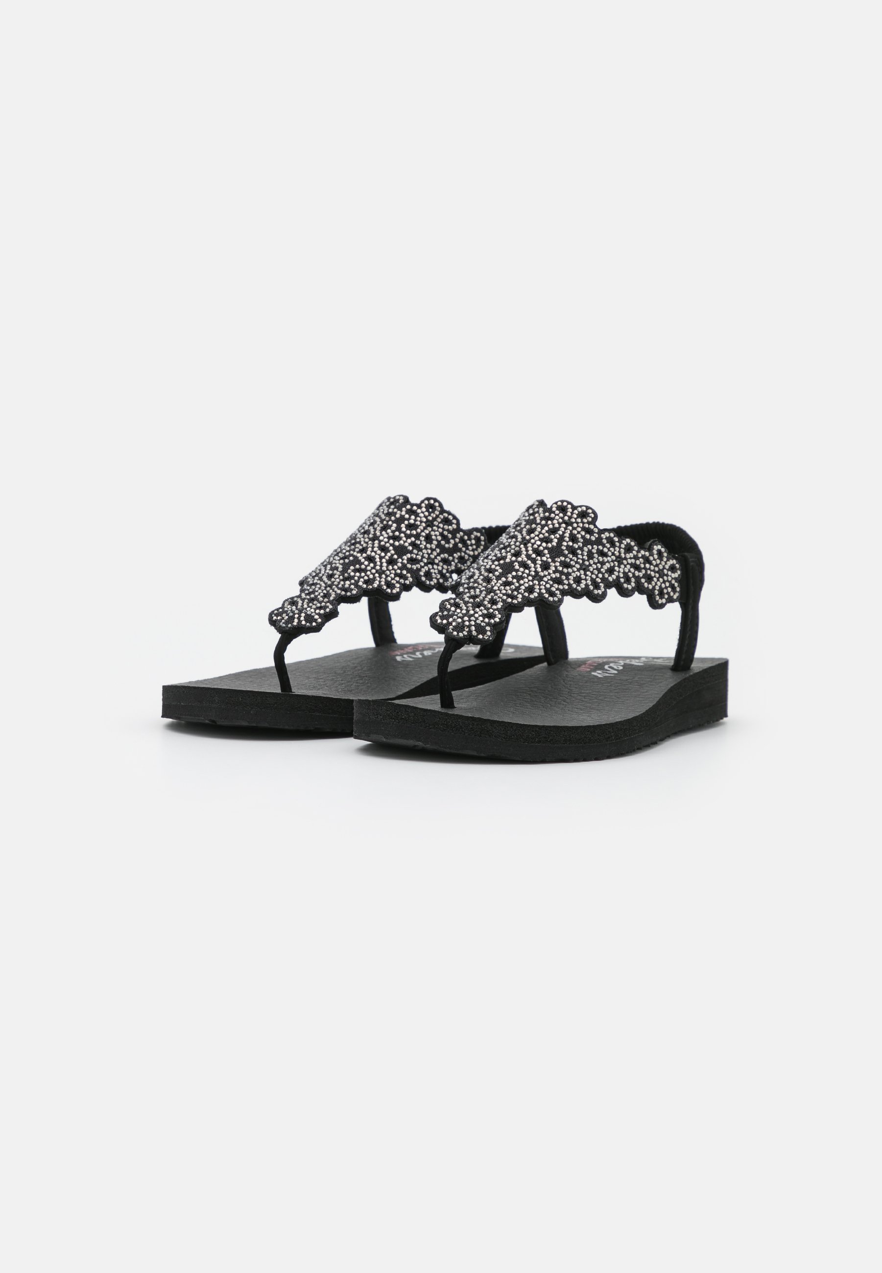 Skechers MEDITATION - Sandalias de dedo - black/silver/negro - Zalando.es