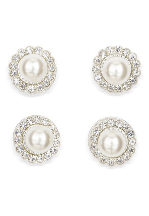 CURLIES WITH STRASS AND BEAD 4 PACK - Accessori capelli - silver coloured/white